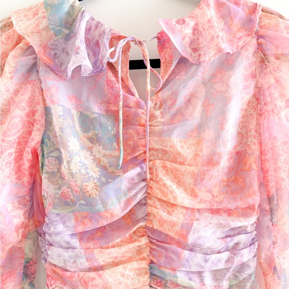 For Love And Lemons Gradiant Ruffle Dress - Picture 13 of 14